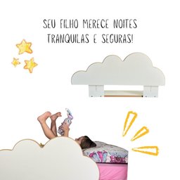 Grade de Proteção para Cama em Mdf Nuvem - 4