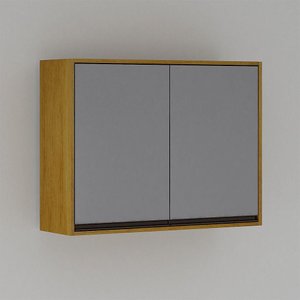 Armário de Cozinha Nala Aéreo 2 Portas Mobilihouse Cinamomo/cinza Acetinado