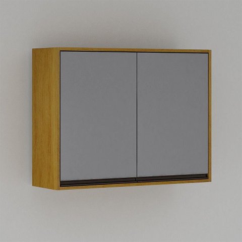 Armário de Cozinha Nala Aéreo 2 Portas Mobilihouse Cinamomo/cinza Acetinado