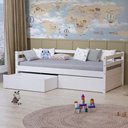 Ver imagem 1 de Cama Solteiro Eco com 02 Gavetas Madeira Maciça Branco Mobilistore