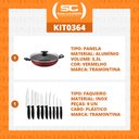 Ver imagem 2 de KIT - Panela Wok Alumínio 28Cm Loreto Vermelho + 1 Conjunto Facas 9pç - Tramontina