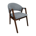 Ver imagem 1 de Cadeira de Jantar Madeira Maciça Helen Estofado Linho Cinza Cor do Assento:cinza Linho;cor da Estrut