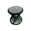 Ver imagem 1 de Mesa de Centro Sol em Corda Náutica e Base em Alumínio Cinza 70cm Verde Musgo