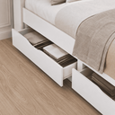 Ver imagem 3 de Cama Solteiro Invicta Multifuncional Baú 2 Gavetas Tomada 20A Prateleiras MDP - Branco