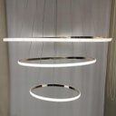 Ver imagem 7 de Lustre Pendente 3 em 1 Perfil Aneis Arco Regulavel Ajustavel Infinito Led Residencial Comercial Quar