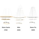 Ver imagem 2 de Lustre Pendente 3 em 1 Perfil Aneis Arco Regulavel Ajustavel Infinito Led Residencial Comercial Quar