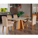 Ver imagem 1 de Mesa para Sala de Jantar Maitê com 6 Cadeiras Paola Cimol Nature/Off White Mesa Maitê e Cadeira Paol