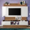 Home Theater Mdf Portas de Correr Dalla Costa 2,20m Cor:off White com Freijo - 1
