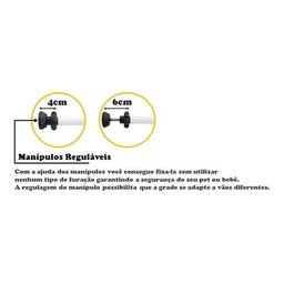 Cerca Grade P/ Porta Portão Pressão Pet Cães Criança 94/99cm - 3
