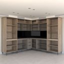 Ver imagem 4 de Cozinha Completa Modulada 22 Portas 3 Gavetas com Vidro Imperial/fume - Panorama Móveis