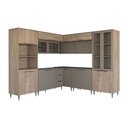 Ver imagem 1 de Cozinha Completa Modulada 22 Portas 3 Gavetas com Vidro Imperial/fume - Panorama Móveis