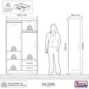 Ver imagem 4 de Guarda Roupa Roupeiro de Solteiro Marrom com 4 Portas 2 Gavetas Armário para Quarto Multiuso Pry 1,8