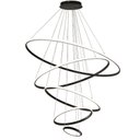 Ver imagem 1 de Pendente 5 Anéis Preto Inverse 100cm Led 132w 3000k Bivolt Cabo de 4 Metros