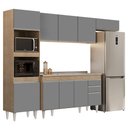 Ver imagem 1 de Armário de Cozinha Modulada 4 Peças CP12 com Pia Inox Castanho/Cinza - Lumil Lumil Móveis