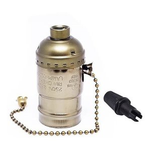 Soquete Vintage Bocal E27 Retro Interruptor Cordinha Bronze