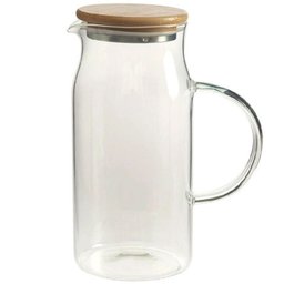 Jarra de Vidro Tampa Bambu - 1,1 L - 1