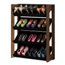 Ver imagem 6 de Sapateira Vertical Organizador de Sapatos com 4 Prateleiras: Preto com Nogal