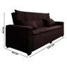Sofá Cama Reclinável 4 Lugares Dakar LA Estofados Marrom - 7