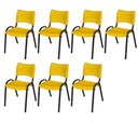 Ver imagem 2 de Cadeira Iso Base Preto Escola, Escritório Amarelo Kit 7 Un