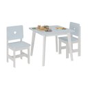 Ver imagem 2 de Conjunto Infantil Mesa com 2 Cadeiras Madeira de Pinus Sofia Azul/Branco