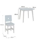 Ver imagem 3 de Conjunto Infantil Mesa com 2 Cadeiras Madeira de Pinus Sofia Azul/Branco