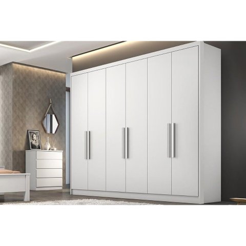 Guarda Roupa 6 Portas e 8 Gavetas Rizon/linea Branco - Novo Horizonte