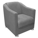 Ver imagem 3 de Kit 2 Poltronas Tilla Decorativa Escritório Suede Cinza