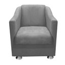Ver imagem 2 de Kit 2 Poltronas Tilla Decorativa Escritório Suede Cinza
