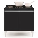 Ver mais imagens de Balcão para Cooktop 80cm 2 Portas Flórida Preto - Lumil Móveis