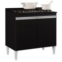 Ver imagem 3 de Balcão para Cooktop 80cm 2 Portas Flórida Preto - Lumil Móveis
