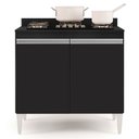 Ver mais imagens de Balcão para Cooktop 80cm 2 Portas Flórida Preto - Lumil Móveis