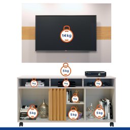 Rack com Painel Viena Valdemóveis - 6