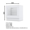 Ver imagem 2 de Balcão 80cm com Rodapé para Forno Embutido Sophia Henn