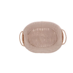 Cesta Com Alça Em Papel Oval Com Forro Em Tecido - 3