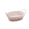 Cesta Com Alça Em Papel Oval Com Forro Em Tecido - 1