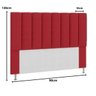Kit Cabeceira e Calçadeira Baú 90 cm Carla Suede Vermelho - 4