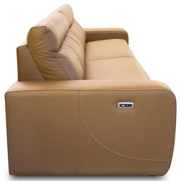 Sofá 3 Lugares Retrátil Reclinável Elétrico 224cm Mazi L06 Couro Caramelo - Lyam Decor - 8