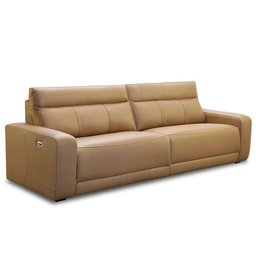 Sofá 3 Lugares Retrátil Reclinável Elétrico 224cm Mazi L06 Couro Caramelo - Lyam Decor - 6