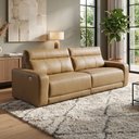 Ver imagem 5 de Sofá 3 Lugares Retrátil Reclinável Elétrico 224cm Mazi L06 Couro Caramelo - Lyam Decor