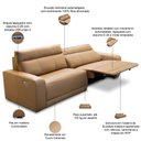 Ver imagem 7 de Sofá 3 Lugares Retrátil Reclinável Elétrico 224cm Mazi L06 Couro Caramelo - Lyam Decor