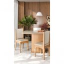 Ver imagem 2 de Conjunto de Mesa de Jantar Moderna com 4 Cadeiras Estofadas Mel Off