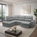 Ver imagem 3 de Sofá 4 Lugares Retrátil Reclinável Chaise Esquerdo 288cm Solin F04 Veludo Cinza - Lyam Decor