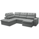 Ver imagem 1 de Sofá 4 Lugares Retrátil Reclinável Chaise Esquerdo 288cm Solin F04 Veludo Cinza - Lyam Decor