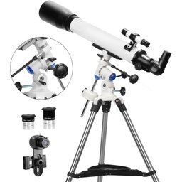 Solomark Telescópio Refrator 70mm Apertura 700mm com Montagem Eq e Adaptador - 2