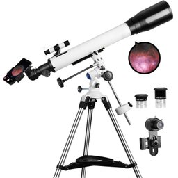 Solomark Telescópio Refrator 70mm Apertura 700mm com Montagem Eq e Adaptador - 1