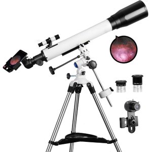 Solomark Telescópio Refrator 70mm Apertura 700mm com Montagem Eq e Adaptador