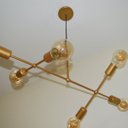 Ver imagem 2 de Lustre Pendente com 6 Braços (hastes) - Ideal para Mesa de Jantar Retangular Cor Dourado