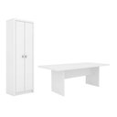 Ver imagem 1 de Escritório com Mesa para Computador Simples com Armário 2 Portas Branco - Fdecor