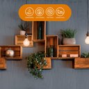 Ver imagem 2 de Papel de Parede Adesivo Lavavel Texturizado Linhas e Folhas Azul 500x60cm