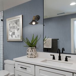 Papel de Parede Adesivo Lavavel Texturizado Linhas e Folhas Azul 500x60cm - 7